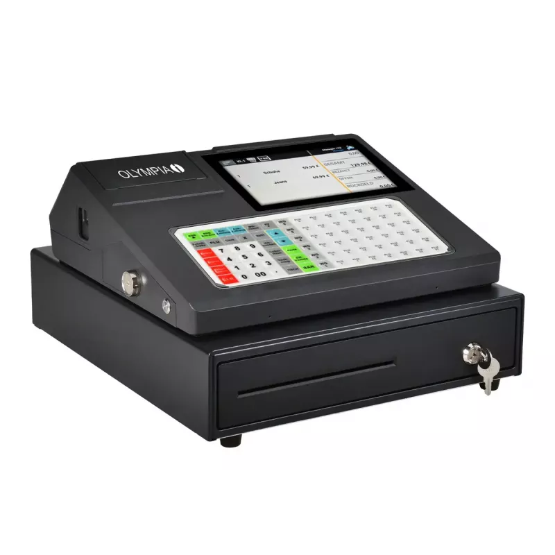 Kassensystem Olympia K200 PLUS — Thermodirektdrucker, 10.000 PLUs, LED-Anzeige