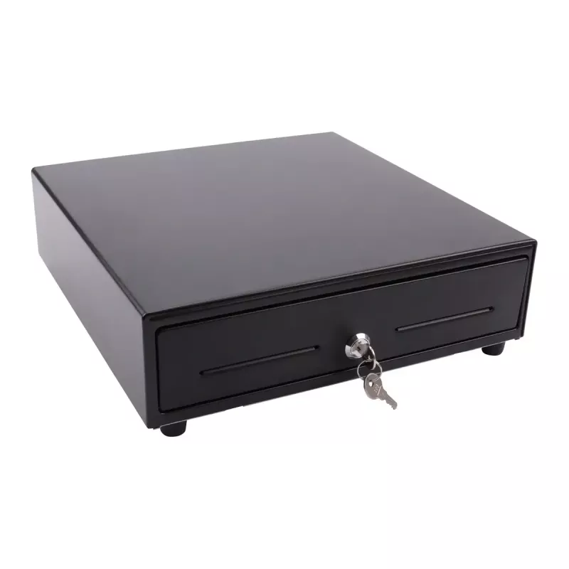 Elektronische Kassenschublade Olympia SD 330A, Metallgehäuse, Eingang 12–14 V, Breite 335 mm, Tiefe 330 mm, Höhe 104 mm, inklusive 2 Schlüssel