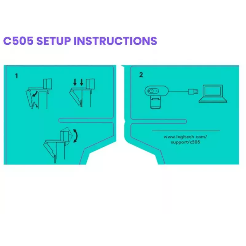 Webcam Logitech C505 HD 1280x720 USB Schwarz