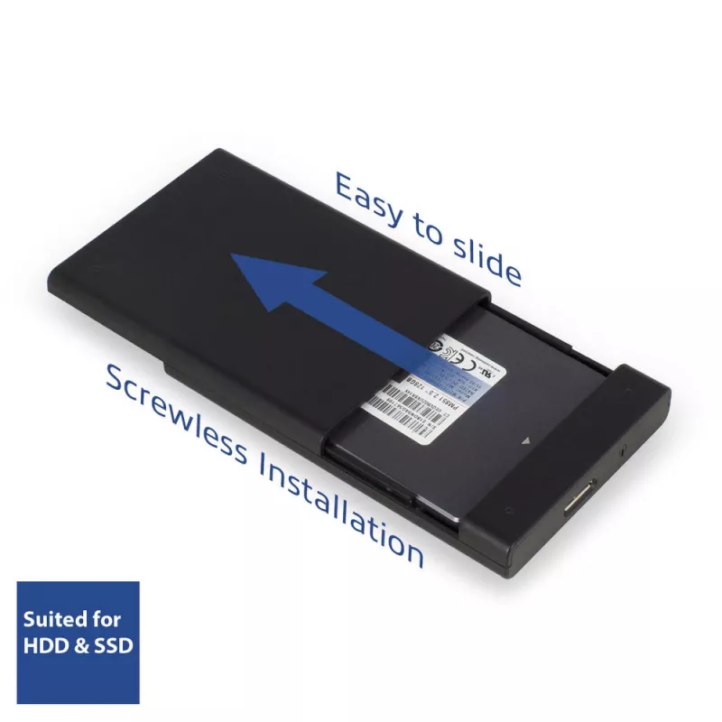 HDD/SSD-Gehäuse ACT 2,5-Zoll-SATA-Festplattengehäuse schraubenlos USB 3.2 Gen1