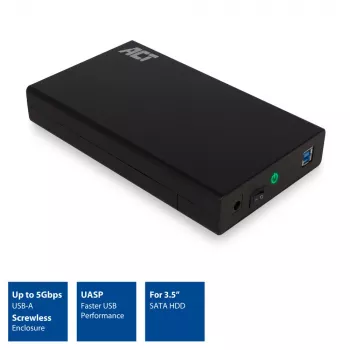 HDD/SSD-Gehäuse ACT AC1405 3,5 Zoll SATA USB 3.2 Gen1 Schwarz