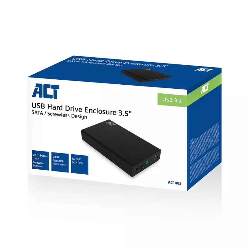 HDD/SSD-Gehäuse ACT AC1405 3,5 Zoll SATA USB 3.2 Gen1 Schwarz