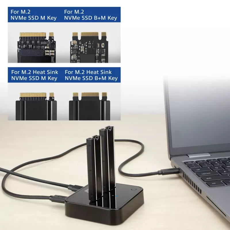 ACT M.2 NVMe/PCIe Dual-SSD-Docking-Klonstation, USB-C 3.2 Gen2