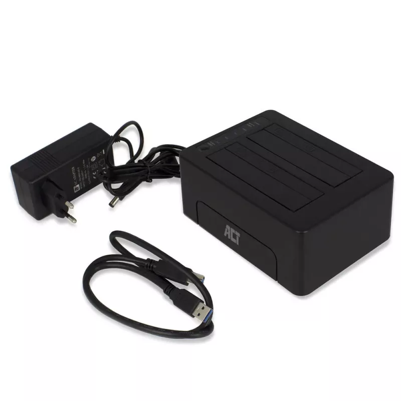 ACT 2,5 Zoll und 3,5 Zoll SATA Dual-HDD/SSD-Dockingstation, USB 3.2 Gen1