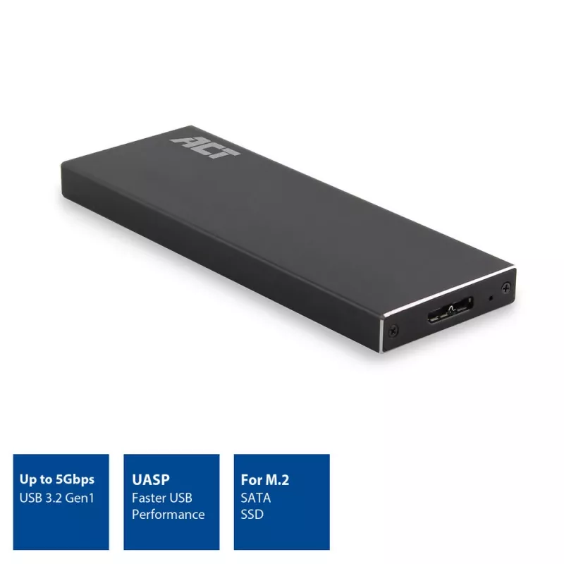 SSD-Gehäuse ACT M.2 USB 3.2 Gen1 Schwarz 5 Gbit/s