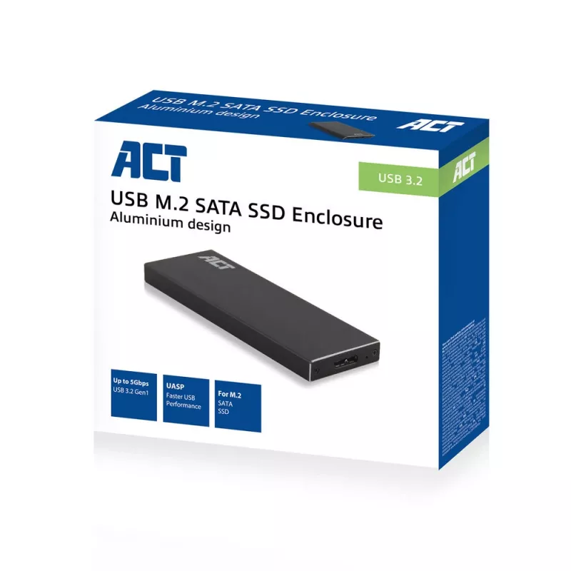 SSD-Gehäuse ACT M.2 USB 3.2 Gen1 Schwarz 5 Gbit/s