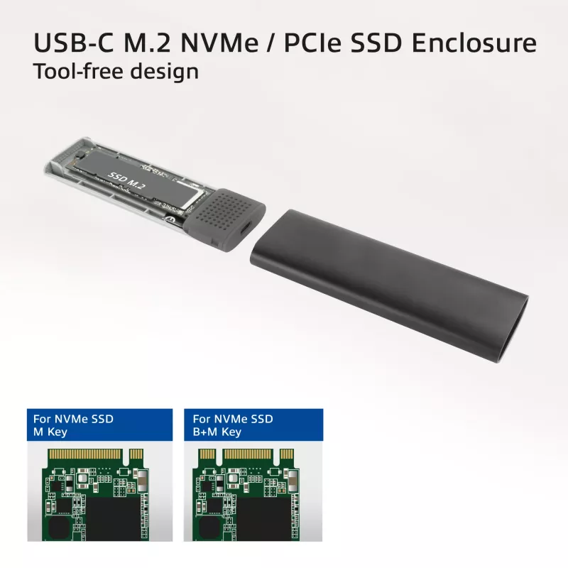 SSD-Gehäuse ACT AC1615 USB-C M.2 NVMe PCIe 10 Gbit/s Schwarz