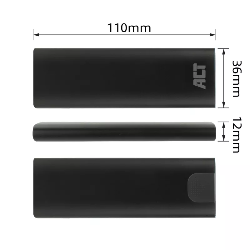 SSD-Gehäuse ACT AC1615 USB-C M.2 NVMe PCIe 10 Gbit/s Schwarz