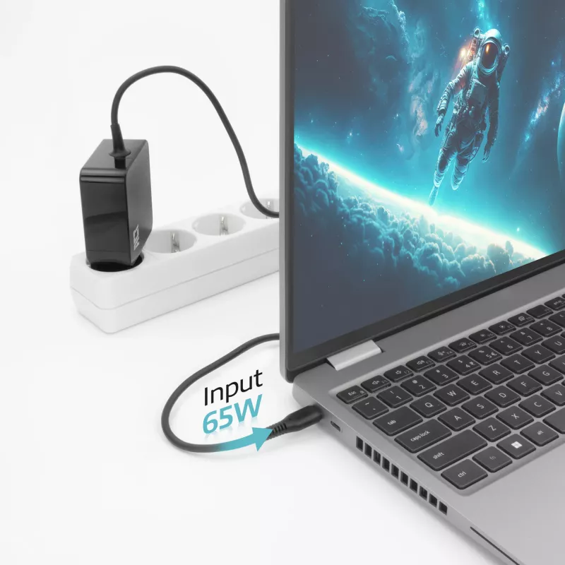 ACT USB-C Laptop-Netzteil 65W mit Power-Delivery-Profilen, 2 Meter