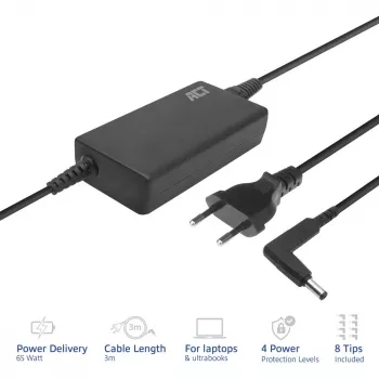 ACT schlank-Ladegerät 65W (für Laptops bis 15,6 Zoll)