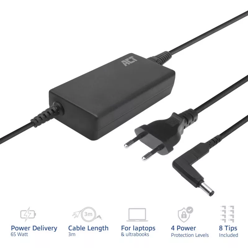 ACT schlank-Ladegerät 65W (für Laptops bis 15,6 Zoll)
