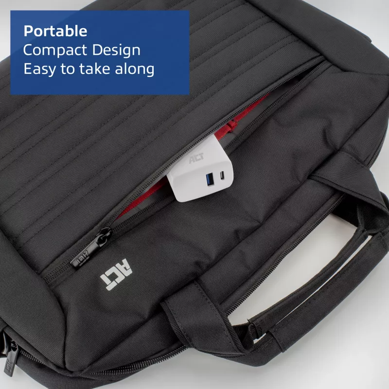 ACT USB-C & USB-A Ladegerät 20 W mit Power Delivery PPS, Quick Charge, GaNFast