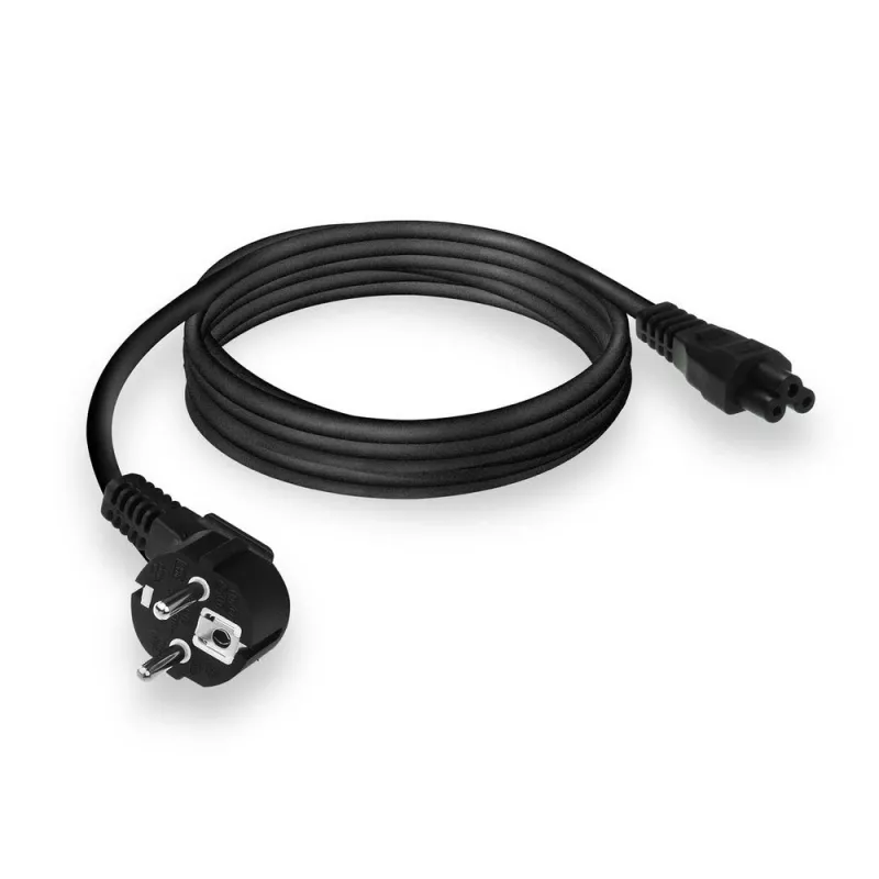 ACT Netzkabel Stecker CEE7/7 (abgewinkelt) - C5 schwarz 2 m