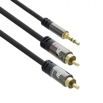 Audiokabel ACT AC3605 1,5 m 3,5 mm auf 2 x RCA Schwarz