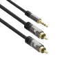 ACT 5 Meter hochwertiges Audioverbindungskabel 1x 3,5 mm Klinkenstecker – 2x Cinch-Stecker