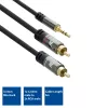 ACT 5 Meter hochwertiges Audioverbindungskabel 1x 3,5 mm Klinkenstecker – 2x Cinch-Stecker