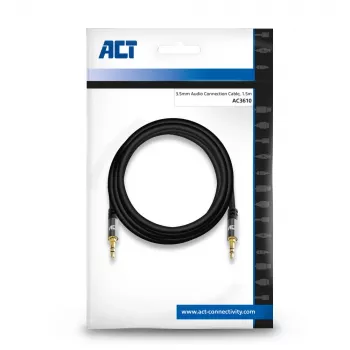 ACT 1,5 m hochwertiges Stereo-Audioverbindungskabel 3,5-mm-Klinke Stecker – Stecker
