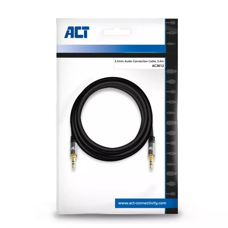 ACT 5 Meter hochwertiges Stereo-Audio-Verbindungskabel 3,5 mm Klinke Stecker - Stecker