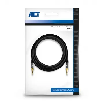 ACT 10 Meter hochwertiges Audio-Verbindungskabel 3,5 mm Stereo-Klinke Stecker – Stecker
