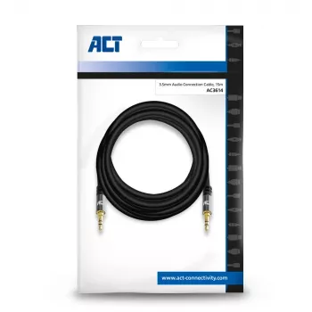 ACT 15 Meter hochwertiges Audio-Verbindungskabel 3,5 mm Klinkenstecker Stecker - Stecker