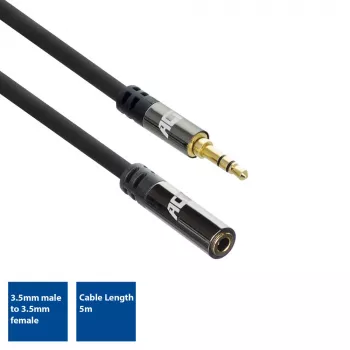 ACT 5 meter High Quality Audio-Verlängerungskabel 3,5 mm Stereo-Klinkenstecker auf -buchse