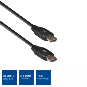 ACT 1,5 m HDMI High Speed Videokabel v2.0 HDMI-A Stecker - HDMI-A Stecker