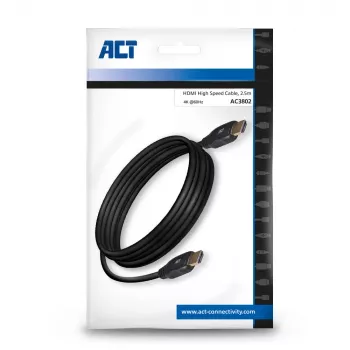 ACT 2,5 m HDMI 4K High Speed Kabel v2.0 HDMI-A Stecker - HDMI-A Stecker