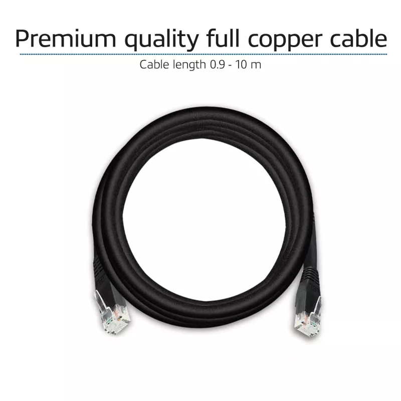 ACT Black 2,0 m U/UTP CAT6 Patchkabel mit RJ45-Steckern