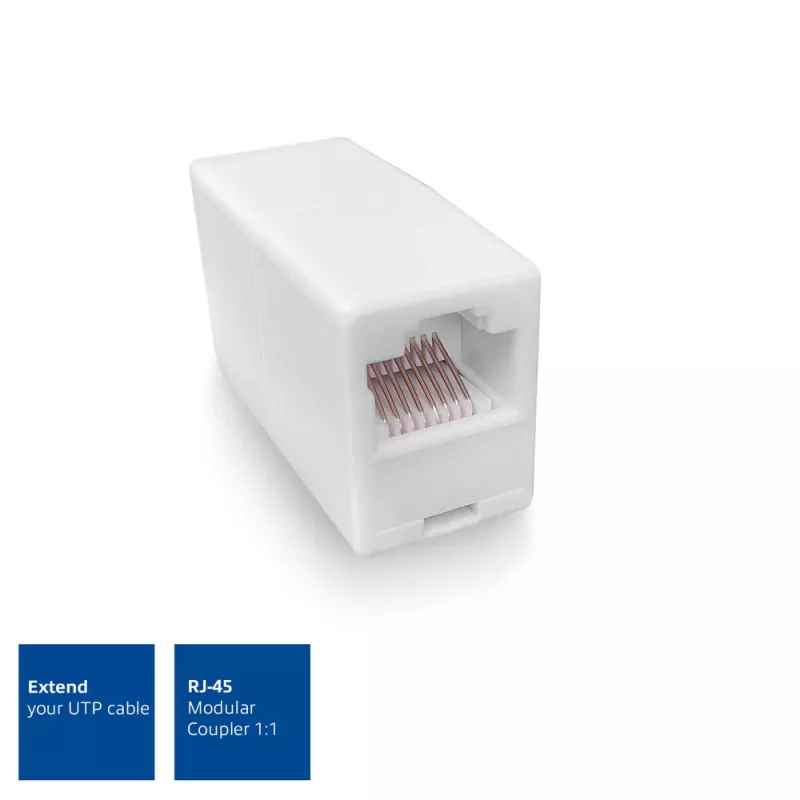 Modularer RJ-45-Koppler ACT AC4105 Weiß Anschluss 1 RJ-45 Anschluss 2 RJ-45
