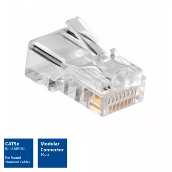 ACT Modular CAT5E RJ-45 Connector ACT AC4110 Male Silber Transparent 10 Stk.