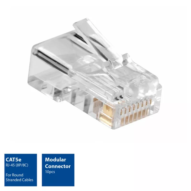 ACT Modular CAT5E RJ-45 Connector ACT AC4110 Male Silber Transparent 10 Stk.