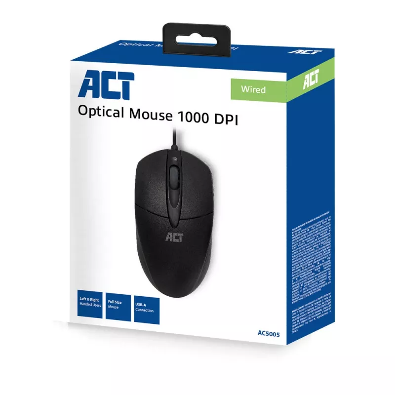 ACT Kabelgebundene optische Maus 1000 DPI, USB