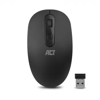 ACT Wireless Maus 1200 DPI, beidhändig, RF Wireless, 1200 DPI, Schwarz