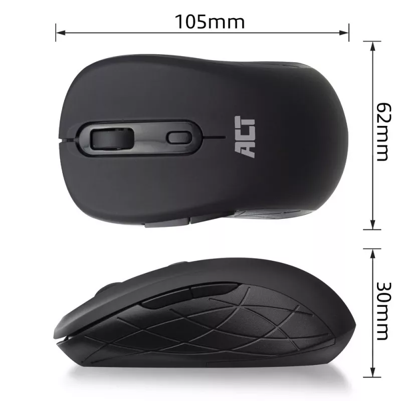 ACT Wireless Mouse 1600 DPI Optical Right-hand 4 Buttons