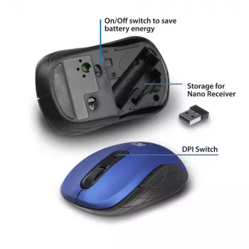 ACT Wireless Mouse 1600 DPI Rechtshänder Optisch RF Funk Blau