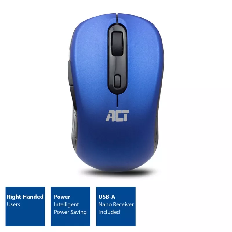 ACT Wireless Mouse 1600 DPI Rechtshänder Optisch RF Funk Blau