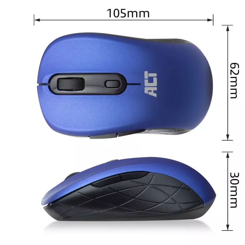 ACT Wireless Mouse 1600 DPI Rechtshänder Optisch RF Funk Blau