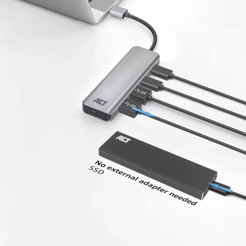 USB Hub ACT AC6125 3.2 Gen 1 Typ-A 5000 Mbit/s Grau