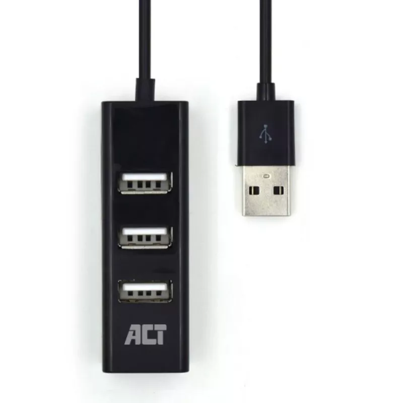 USB-Hub ACT AC6205 2.0 480 Mbit/s Schwarz 0,12m