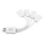 ACT USB-Hub 4 Port USB-A flexibel USB 3.2 Gen 1 Weiß 480 Mbit/s
