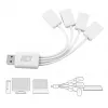 ACT USB-Hub 4 Port USB-A flexibel USB 3.2 Gen 1 Weiß 480 Mbit/s
