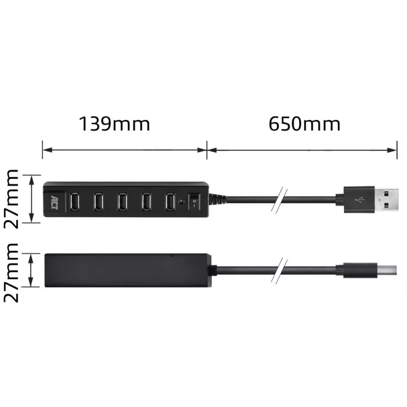 USB-Hub ACT AC6215 480 Mbit/s Schwarz