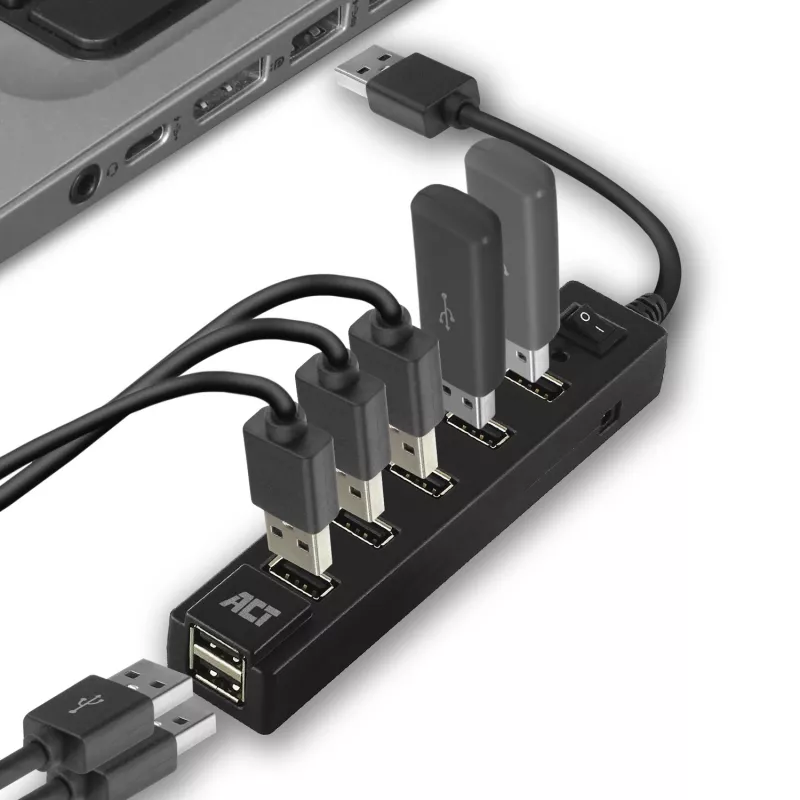 USB-Hub ACT AC6215 480 Mbit/s Schwarz
