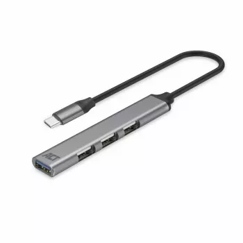 USB Hub ACT AC6425 Type-C 5000 Mbit/s Aluminium Grau