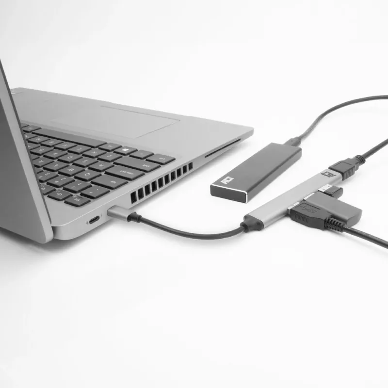 USB Hub ACT AC6425 Type-C 5000 Mbit/s Aluminium Grau