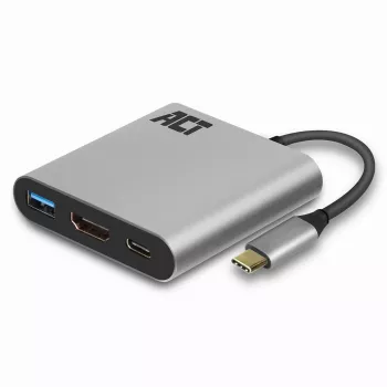 ACT USB-C Multiport-Adapter für 1 HDMI-Monitor, 1x USB-A, PD-Durchgang