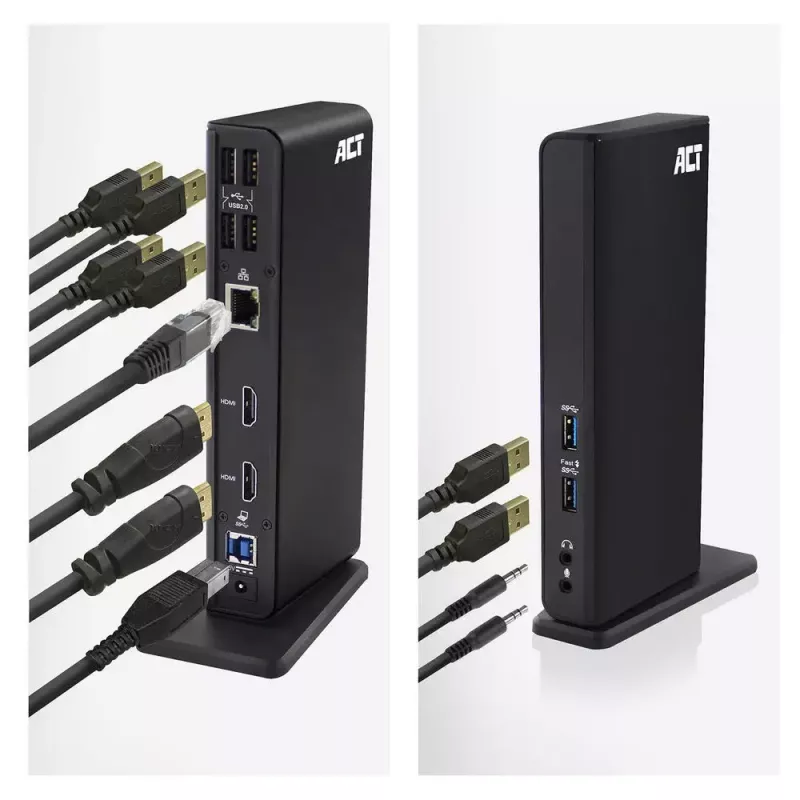 ACT Universal USB-C oder USB-A Dockingstation, für 2 HDMI-Monitore, DisplayLink