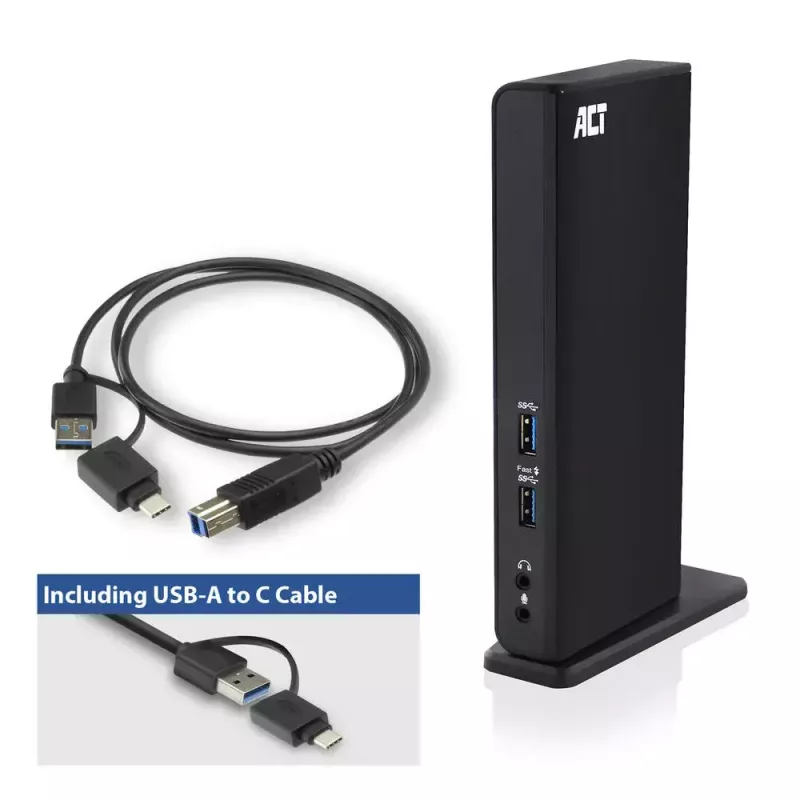 ACT Universal USB-C oder USB-A Dockingstation, für 2 HDMI-Monitore, DisplayLink