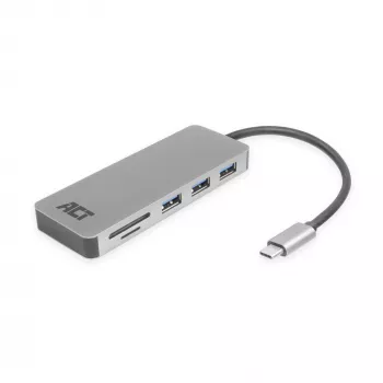 ACT USB-C Hub 3.0, 3x USB-A, Kartenleser, PD-Durchschleifung