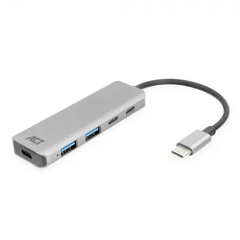 ACT AC7072 USB 3.2 Gen 1 Type-C Hub 5000 Mbit/s Schwarz Grau